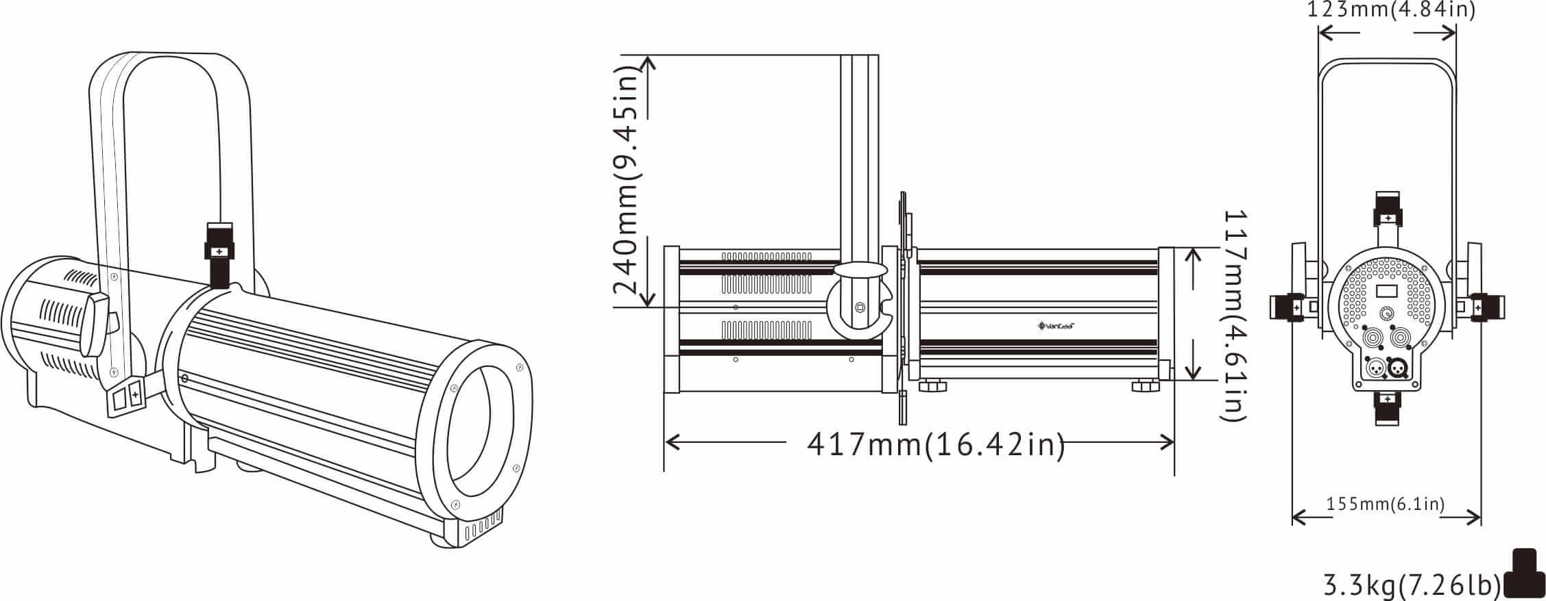 VG-LLK60Z-A dimension Dimensión VG-LLK60Z-A