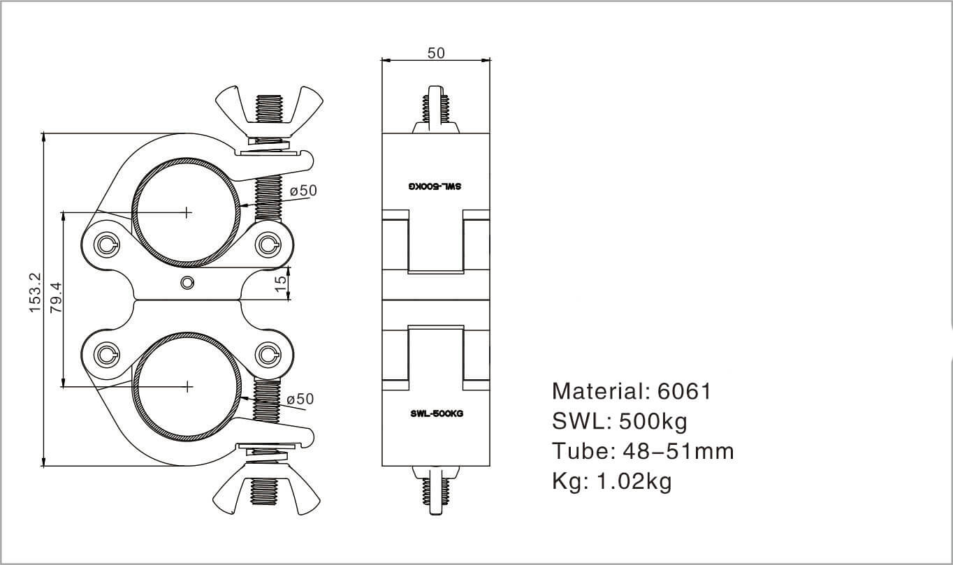 stage light clamps (5) pinzas para luces de escenario (5)