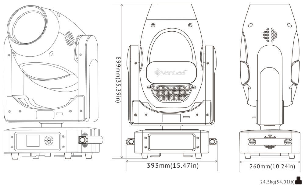 Dimensi&oacute;n VG-SBW330CMY