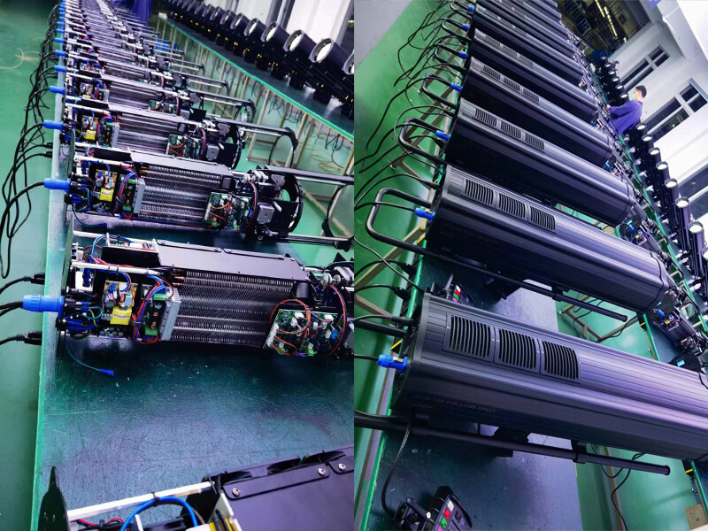 Foco de seguimiento LED DMX con zoom motorizado de 600 W