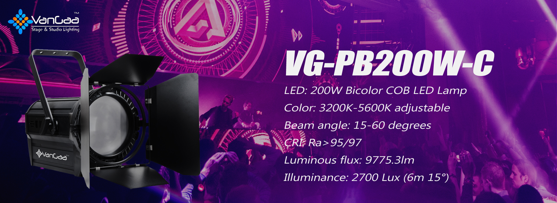 Foco LED Fresnel CTO de 200 W